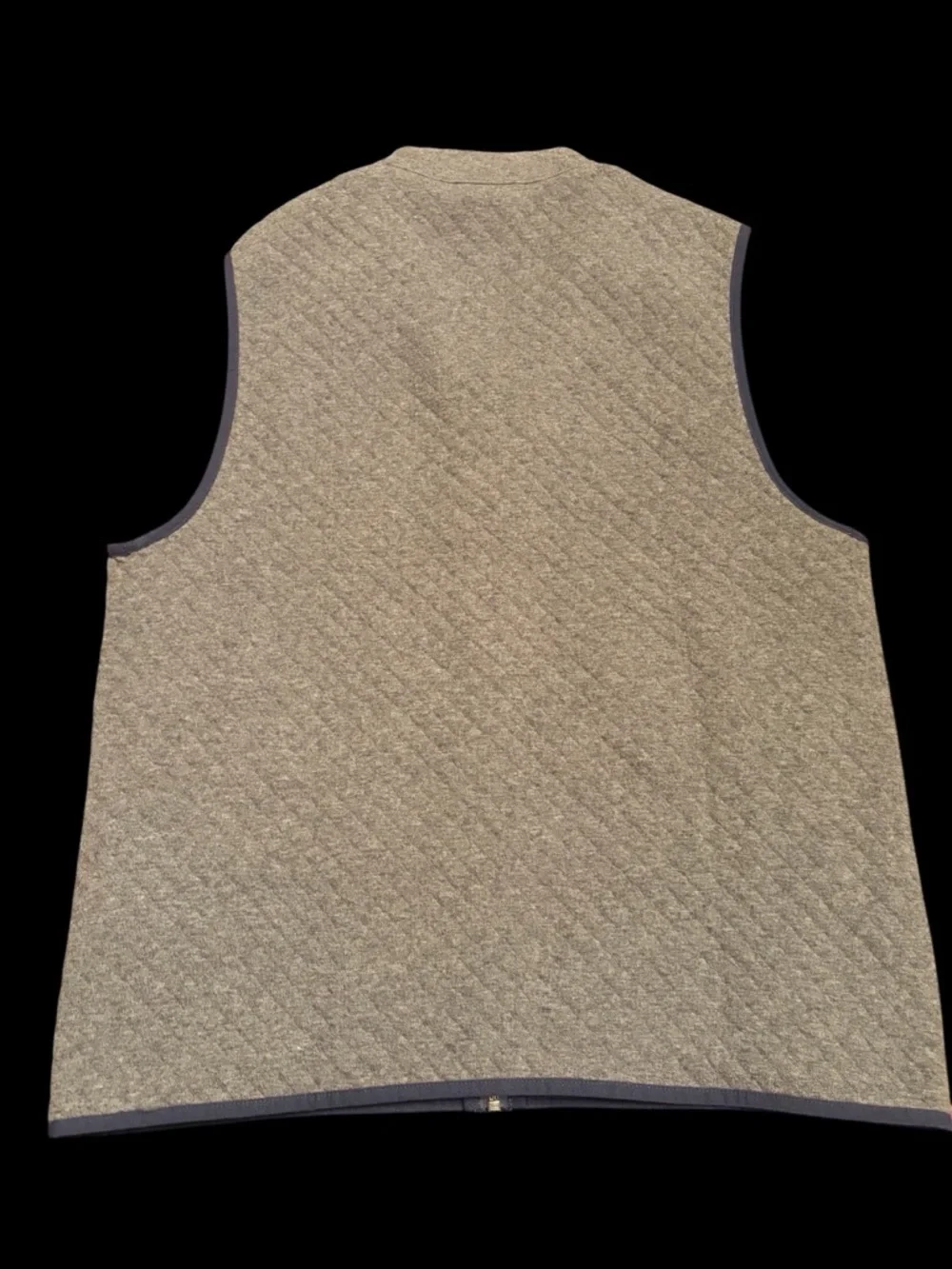 Brooks Brothers Gray Quilted‎ Full-Zip Vest with Navy Trim - NEW WITH TAGS